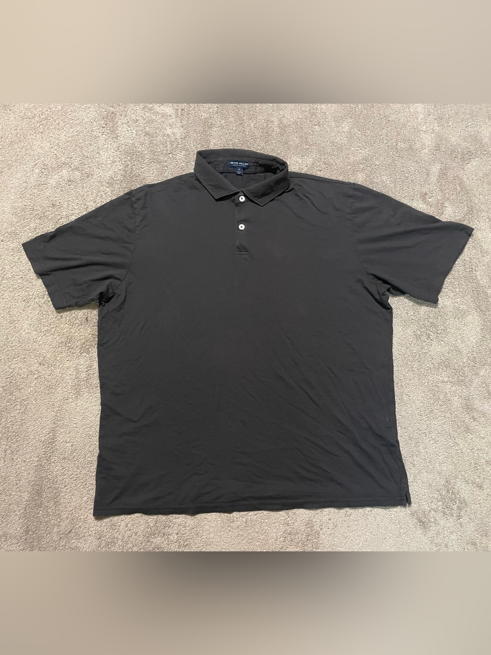 Peter Millar Crown Crafted Polo Shirt Mens XL Black Golf Stretch Pima Cotton